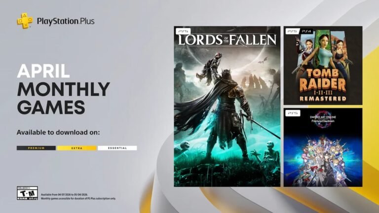 PlayStation Plus de abril traz Lords of the Fallen, Tomb Raider e SAO