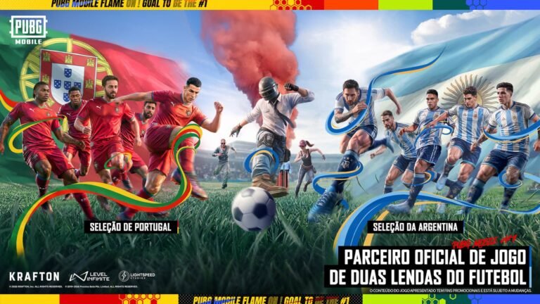 PUBG MOBILE lança temporada Flame On Football com evento inspirado em grandes seleções do futebol mundial