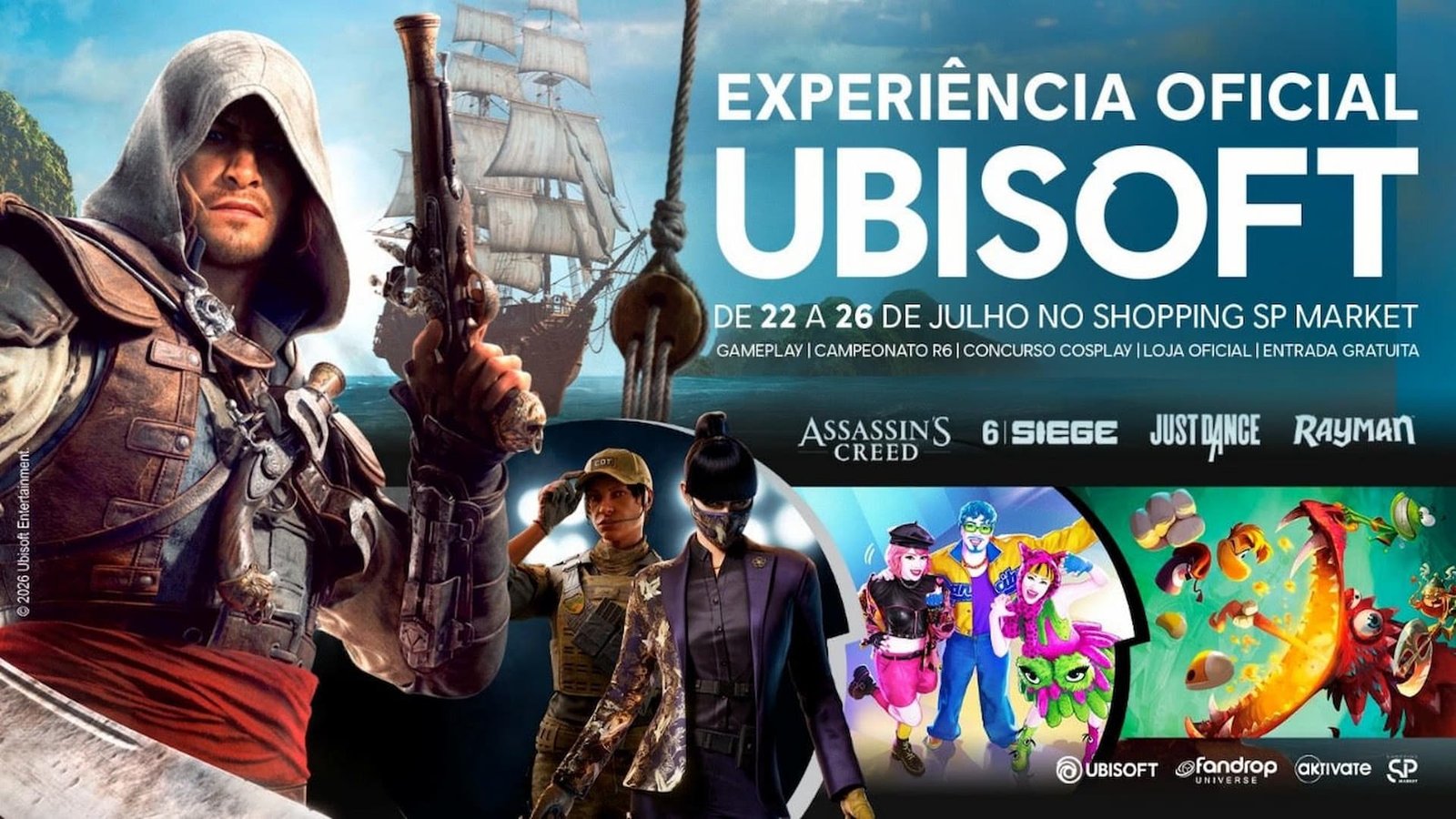 Ubisoft inaugura loja pop-up em São Paulo com Assassin’s Creed, Just Dance e Rainbow Six Siege
