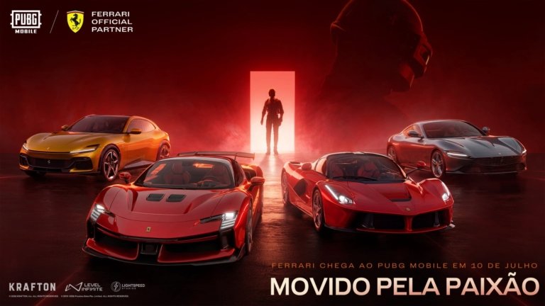 PUBG MOBILE recebe colaboração inédita com Ferrari e Scuderia Ferrari HP