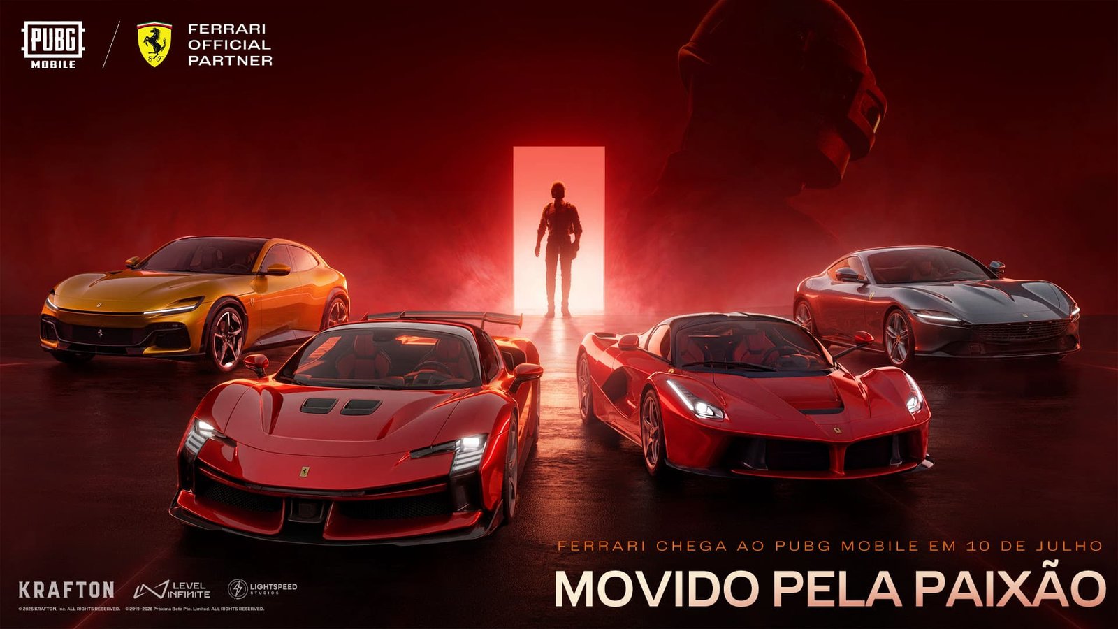 PUBG MOBILE recebe colaboração inédita com Ferrari e Scuderia Ferrari HP