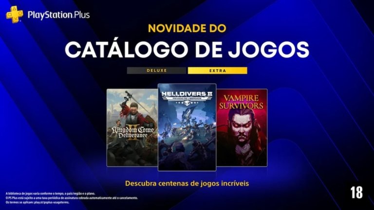 PlayStation Plus recebe Helldivers 2, Kingdom Come: Deliverance 2 e mais jogos em agosto