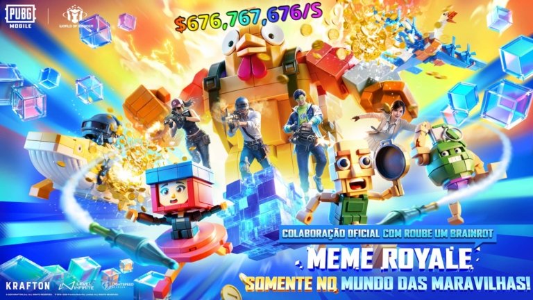 PUBG MOBILE recebe Brainrot Royale, nova experiência criada para o Mundo das Maravilhas